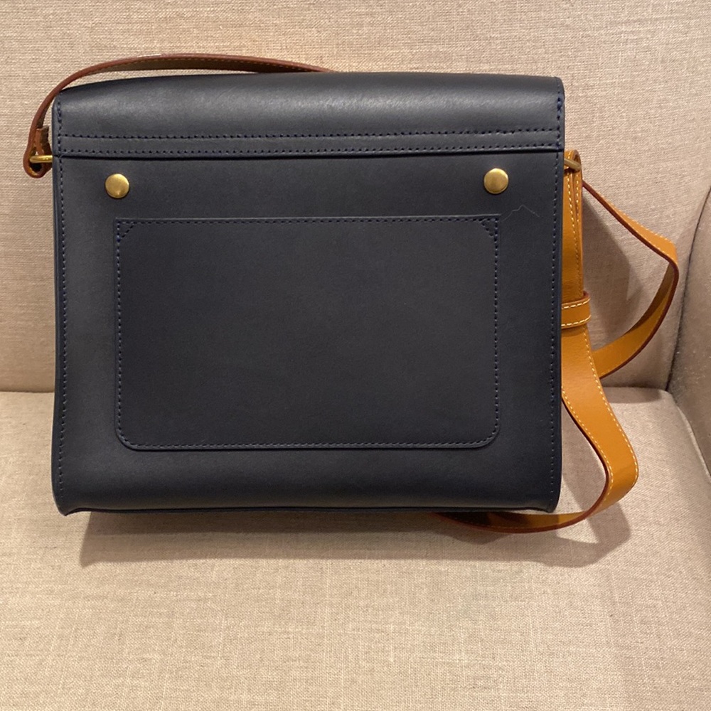 IllBeCa by Joy Gryson Crossbody - Duane Street in Navy & Mustard Leather Bag - Picture 8 of 9